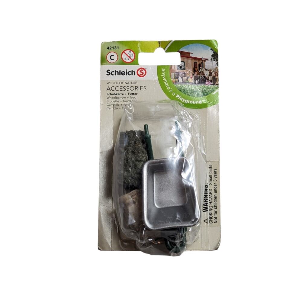 Schleich 42131 World Of Nature Accessories Wheelbarrow + Feed New Dented Package